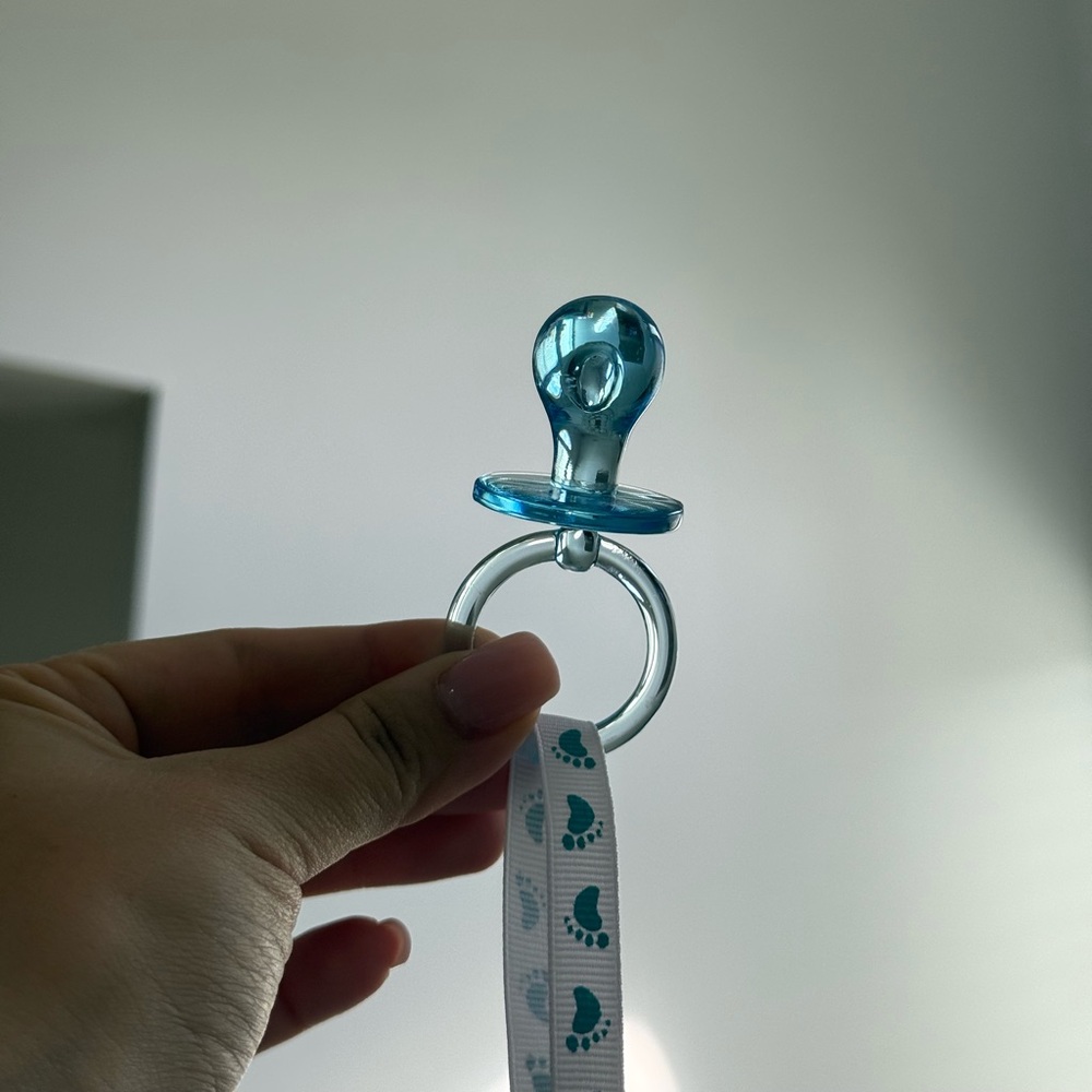 Baby Shower Items Bundle Blue And White Pacifier Clips View 5